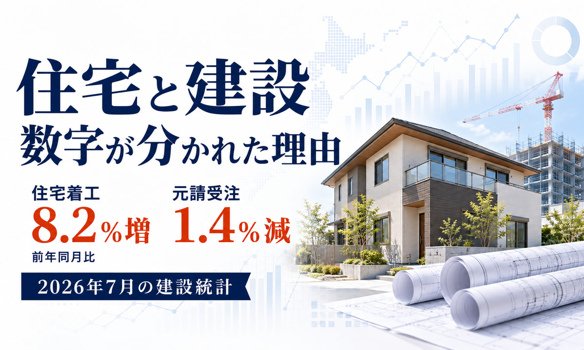 住宅着工戸数と建設工事受注高の増減比較