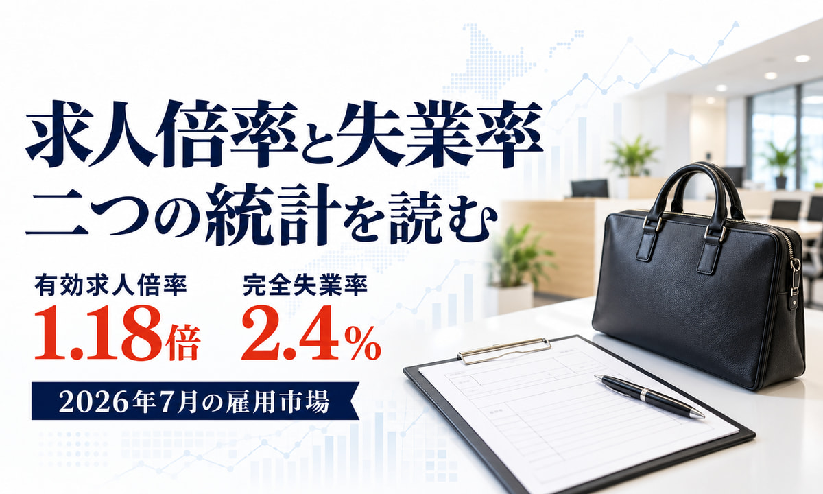 2026年7月の有効求人倍率と完全失業率の比較