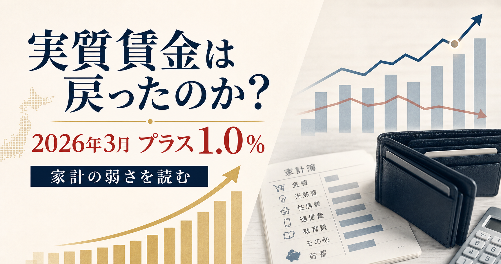 実質賃金は1.4%増、消費は2.9%減――2026年3月のねじれ